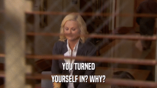 YOU TURNED YOURSELF IN? WHY? 