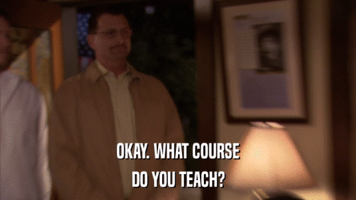 OKAY. WHAT COURSE DO YOU TEACH? 
