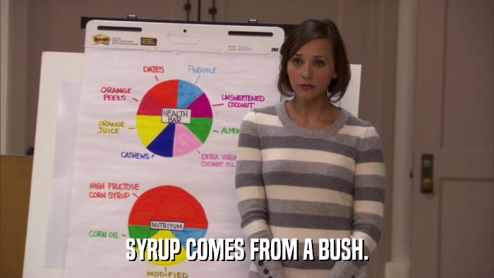 SYRUP COMES FROM A BUSH.  