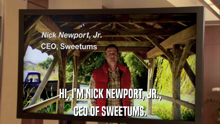 HI, I'M NICK NEWPORT, JR., CEO OF SWEETUMS. 