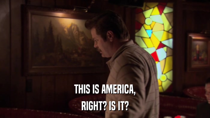 THIS IS AMERICA, RIGHT? IS IT? 