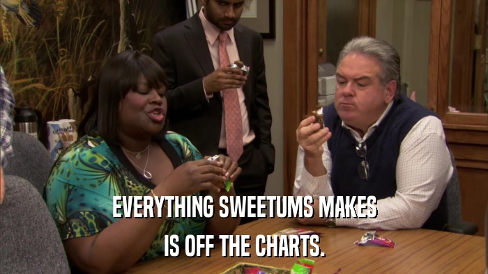 EVERYTHING SWEETUMS MAKES IS OFF THE CHARTS. 