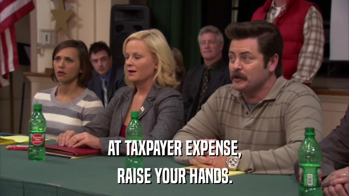 AT TAXPAYER EXPENSE, RAISE YOUR HANDS. 
