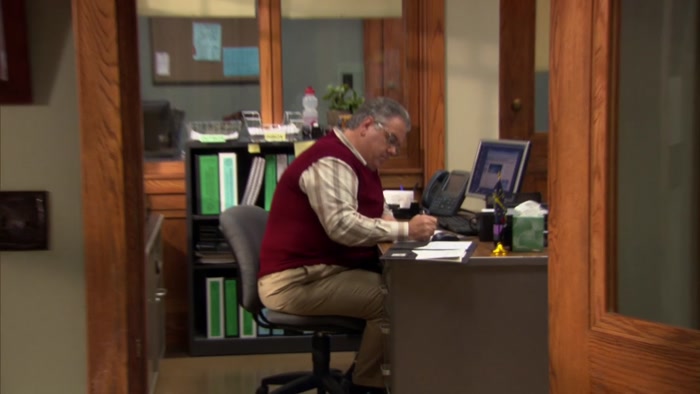 HE WEARS THE SAME SOUP-STAINED KHAKIS EVERY DAY. 