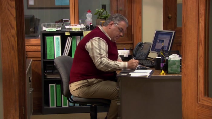 HE WEARS THE SAME SOUP-STAINED KHAKIS EVERY DAY. 