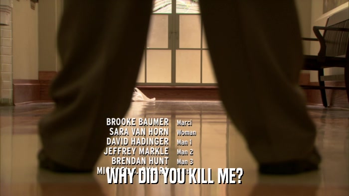WHY DID YOU KILL ME?  