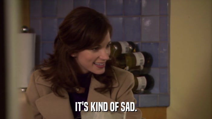 IT'S KIND OF SAD.  