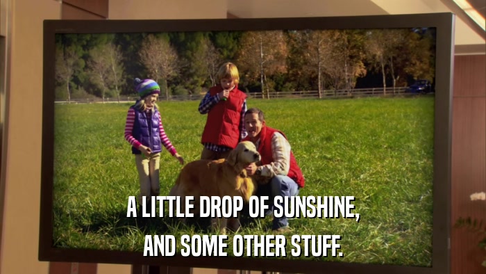 A LITTLE DROP OF SUNSHINE, AND SOME OTHER STUFF. 