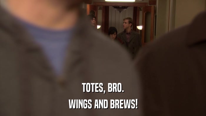 TOTES, BRO. WINGS AND BREWS! 