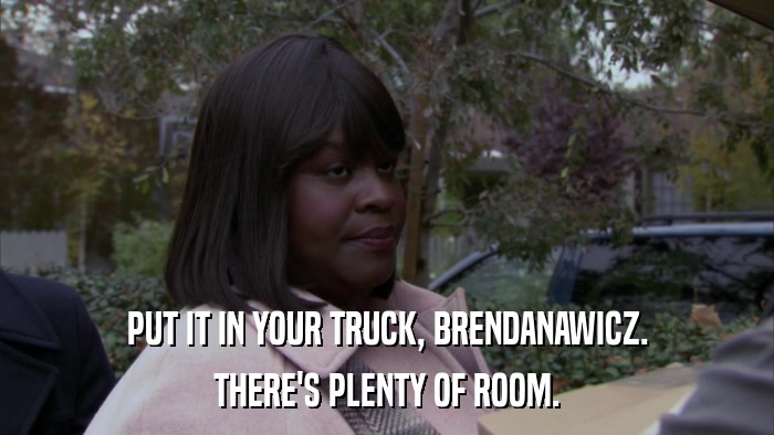 PUT IT IN YOUR TRUCK, BRENDANAWICZ. THERE'S PLENTY OF ROOM. 