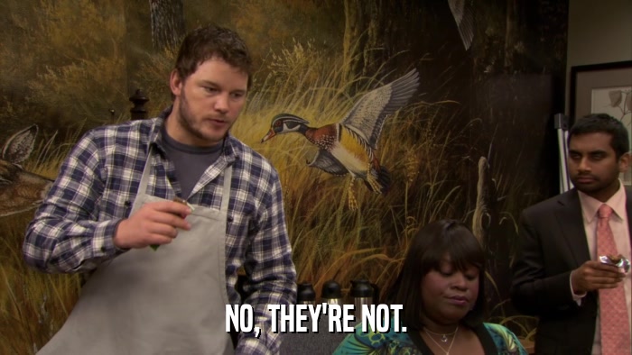 NO, THEY'RE NOT.  