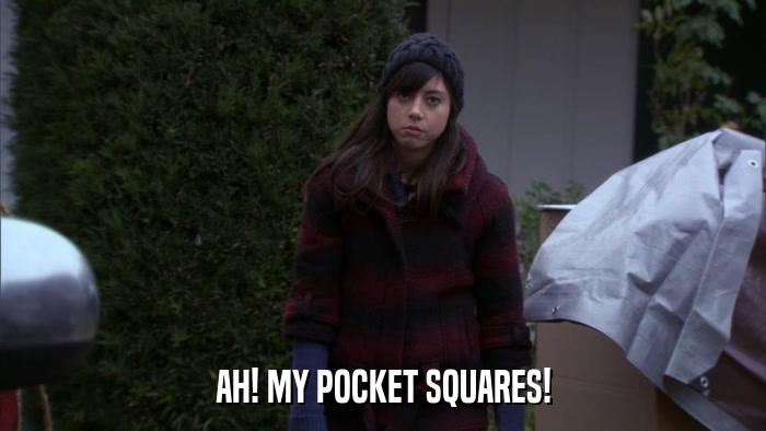 AH! MY POCKET SQUARES!  