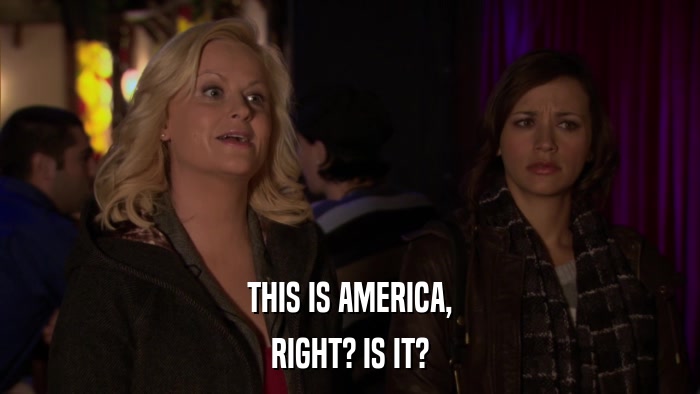 THIS IS AMERICA, RIGHT? IS IT? 
