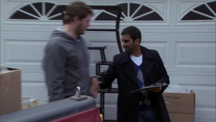 YEAH, I SAW MARK CARRYING, LIKE, THREE BOXES. 