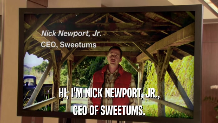 HI, I'M NICK NEWPORT, JR., CEO OF SWEETUMS. 