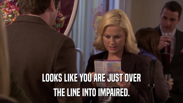 LOOKS LIKE YOU ARE JUST OVER THE LINE INTO IMPAIRED. 