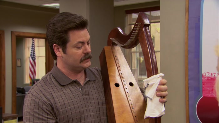 AND THEN I FINISHED CRAFTING THIS SMALL HARP, 