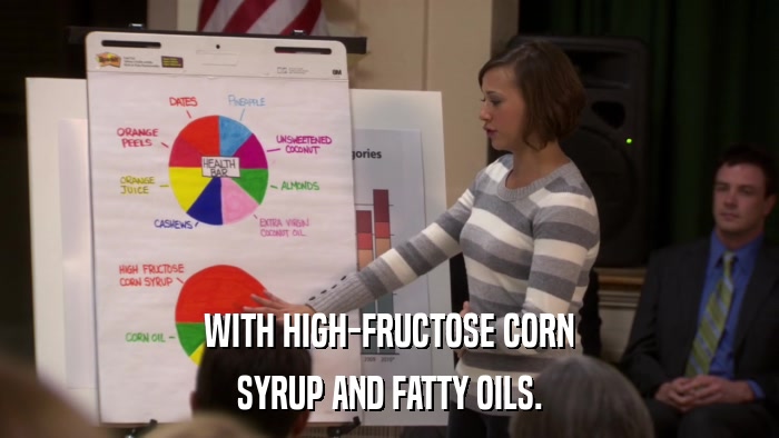 WITH HIGH-FRUCTOSE CORN SYRUP AND FATTY OILS. 