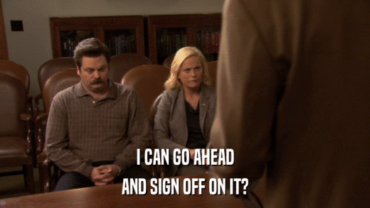 I CAN GO AHEAD AND SIGN OFF ON IT? 