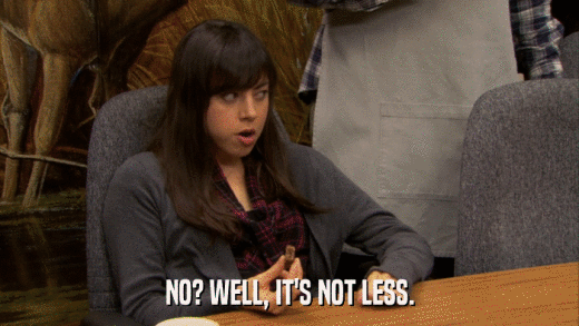 NO? WELL, IT'S NOT LESS.  