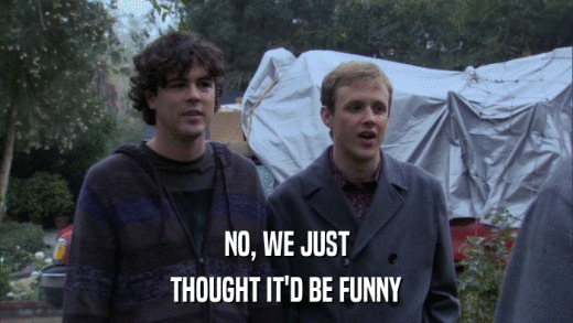 NO, WE JUST THOUGHT IT'D BE FUNNY 