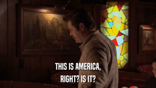 THIS IS AMERICA, RIGHT? IS IT? 