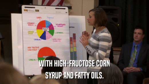WITH HIGH-FRUCTOSE CORN SYRUP AND FATTY OILS. 