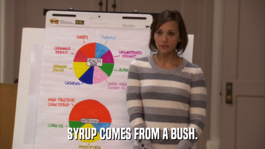 SYRUP COMES FROM A BUSH.  
