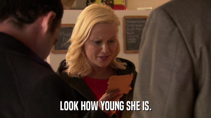 LOOK HOW YOUNG SHE IS.  
