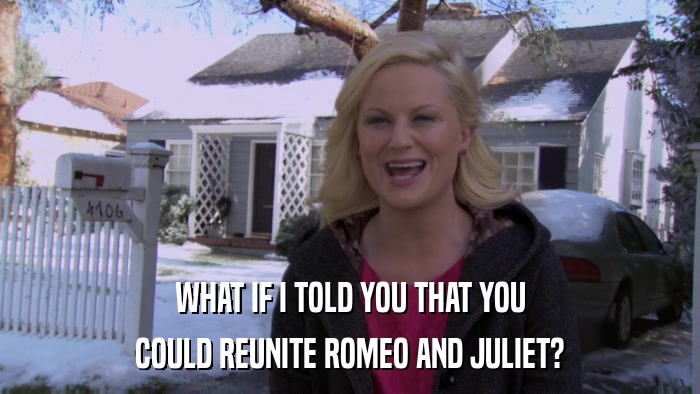 WHAT IF I TOLD YOU THAT YOU COULD REUNITE ROMEO AND JULIET? 