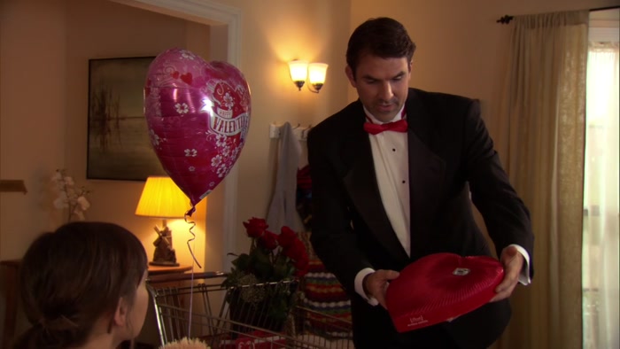 IT'S A HEART-SHAPED BOX OF CHOCOLATES. 