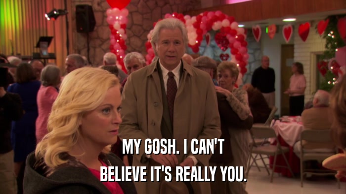 MY GOSH. I CAN'T BELIEVE IT'S REALLY YOU. 