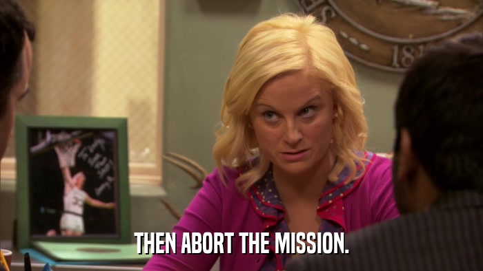 THEN ABORT THE MISSION.  