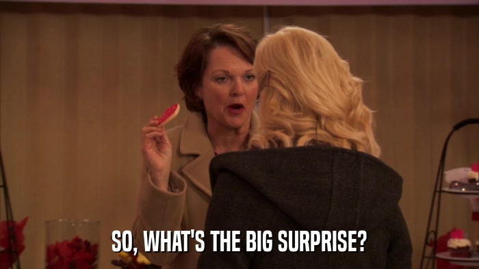 SO, WHAT'S THE BIG SURPRISE?  