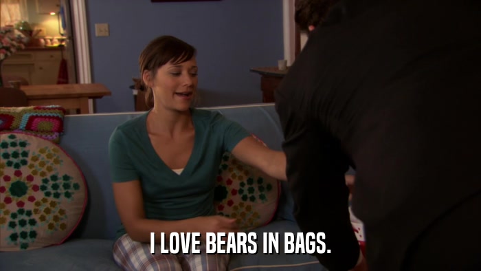 I LOVE BEARS IN BAGS.  