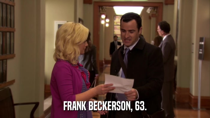 FRANK BECKERSON, 63.  