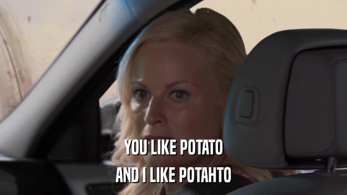 YOU LIKE POTATO AND I LIKE POTAHTO 