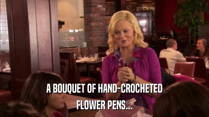 A BOUQUET OF HAND-CROCHETED FLOWER PENS... 