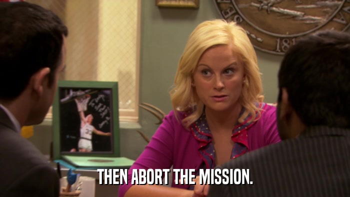 THEN ABORT THE MISSION.  