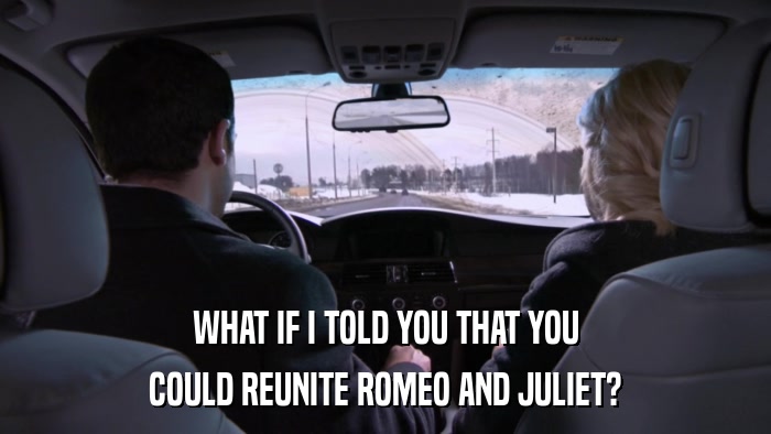 WHAT IF I TOLD YOU THAT YOU COULD REUNITE ROMEO AND JULIET? 