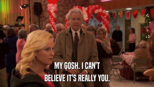 MY GOSH. I CAN'T BELIEVE IT'S REALLY YOU. 