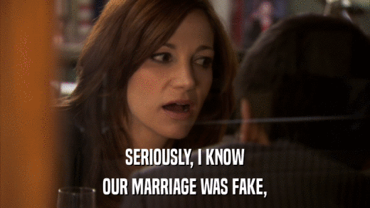 SERIOUSLY, I KNOW OUR MARRIAGE WAS FAKE, 