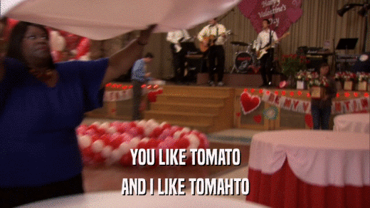 YOU LIKE TOMATO AND I LIKE TOMAHTO 