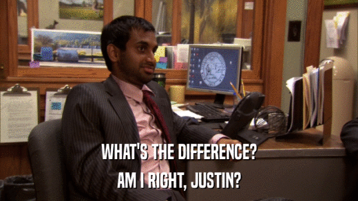 WHAT'S THE DIFFERENCE? AM I RIGHT, JUSTIN? 