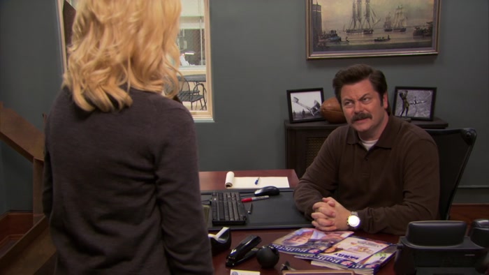 HMM. WELL, IT DEFINITELY SAID RON SWANSON IN THE LETTER. 