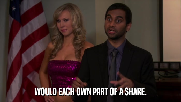 WOULD EACH OWN PART OF A SHARE.  