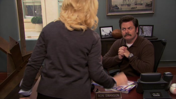 HMM. WELL, IT DEFINITELY SAID RON SWANSON IN THE LETTER. 