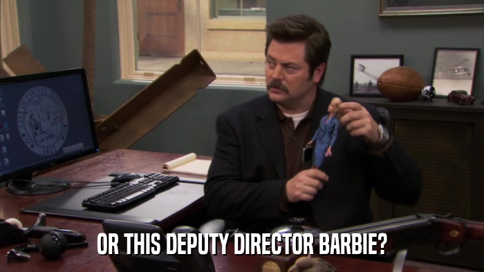 OR THIS DEPUTY DIRECTOR BARBIE?  