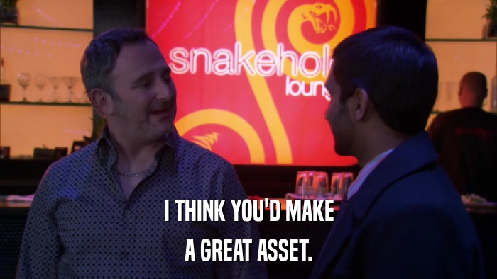 I THINK YOU'D MAKE A GREAT ASSET. 