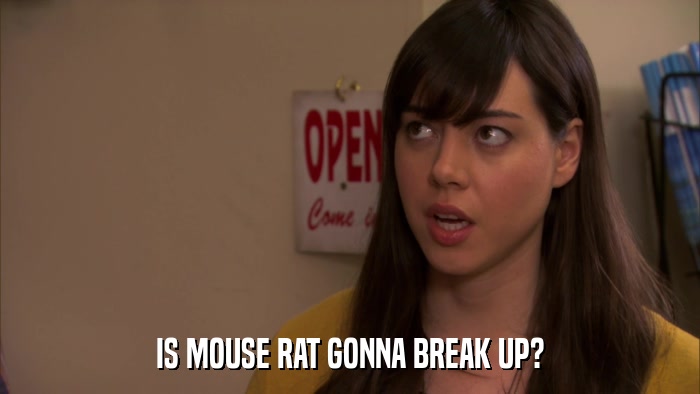 IS MOUSE RAT GONNA BREAK UP?  